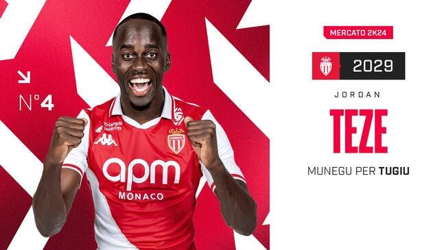 Jordan Teze signe à l'AS Monaco (officiel)