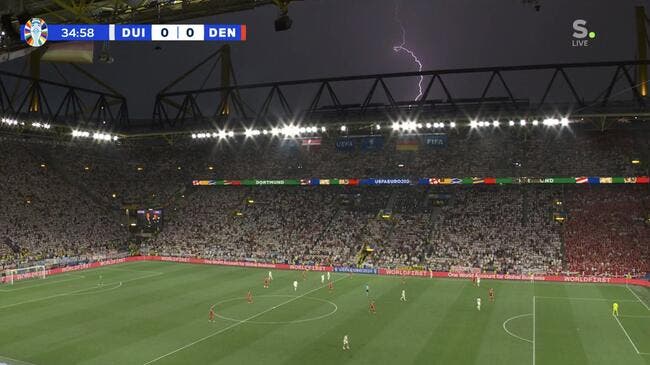 Allemagne-Danemark interrompu 25 minutes par un énorme orage