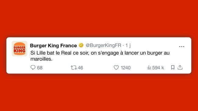 Après Atlético-Lille, Burger King lance LE sondage